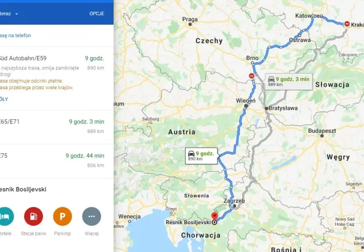 Gdańsk-Chorwacja: Która trasa autem jest dla Ciebie najlepsza?