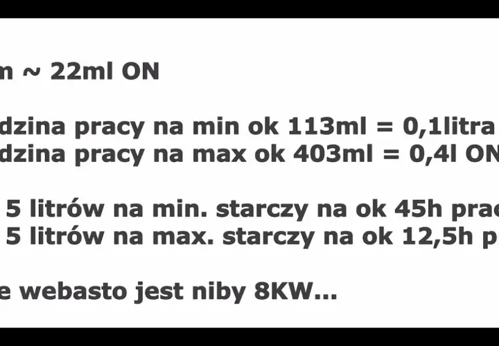 Ile pali Webasto w ciężarówce? Konkretne dane i realne oszczędności
