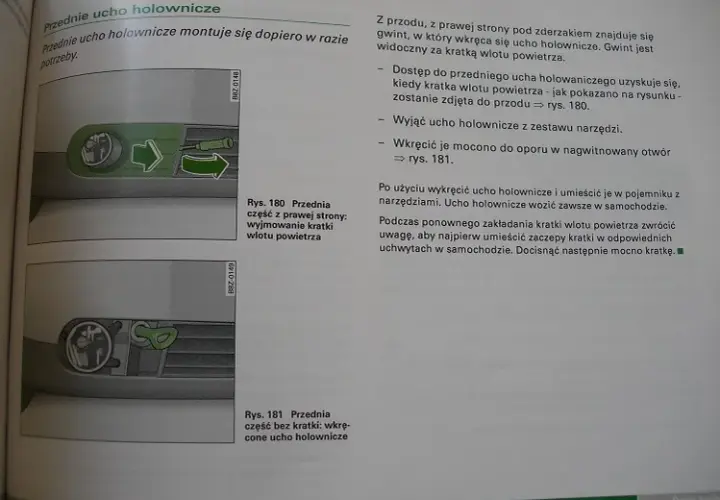 Audi A2: Ucho holownicze lokalizacja i montaż bez problemów