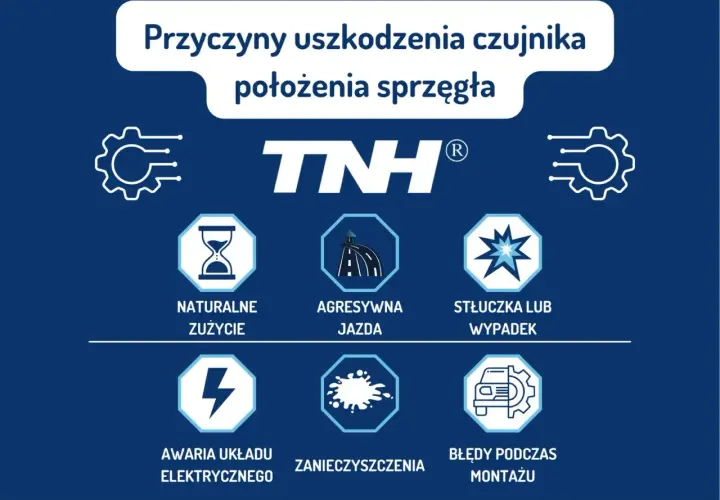 Przyczyny uszkodzenia czujnika położenia sprzęgła: zużycie, agresywna jazda, wypadek, awaria elektryczna, zanieczyszczenia, błędy montażu.