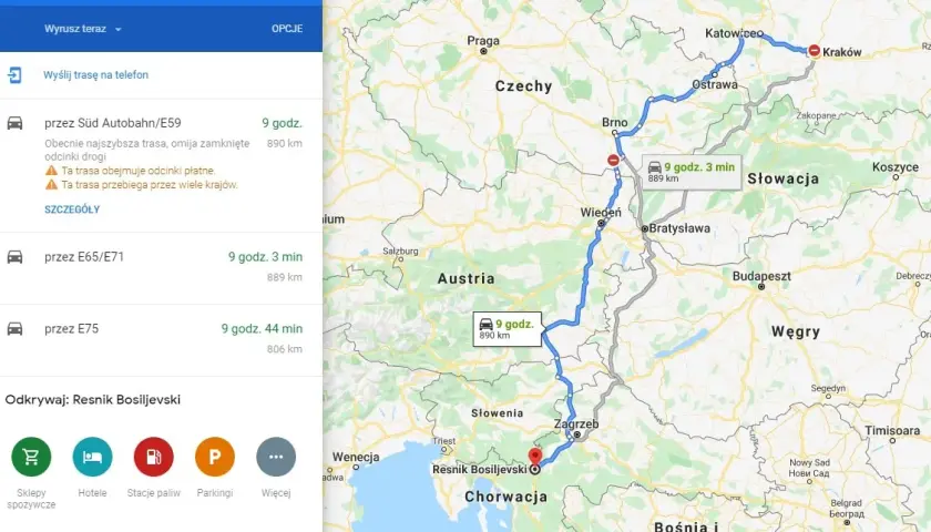 Gdańsk-Chorwacja: Która trasa autem jest dla Ciebie najlepsza?