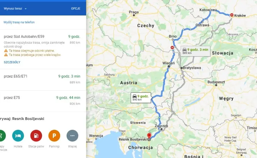 Gdańsk-Chorwacja: Która trasa autem jest dla Ciebie najlepsza?