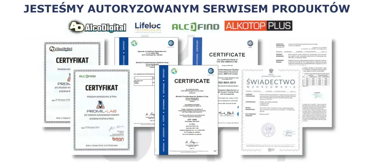certyfikaty alkomatów